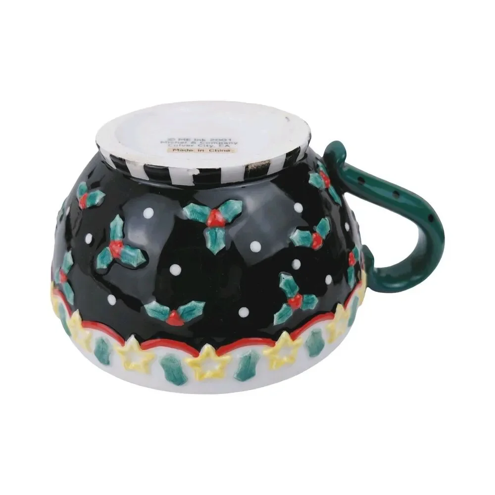 Mary Engelbreit Scottie Dog Teapot Stackable Mug 2001 Scottish Terrier Holiday